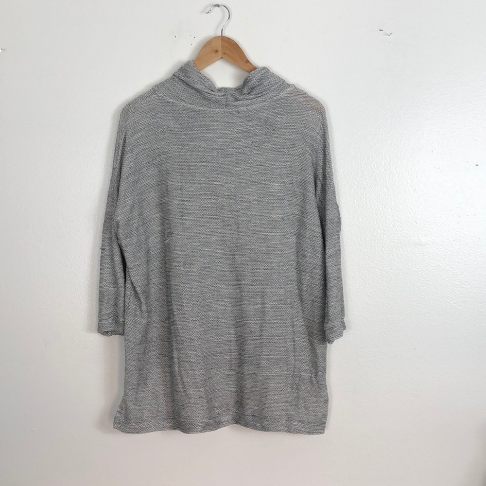 Olivia Moon cowl neck gray hi low sweater sz med - Picture 5 of 5